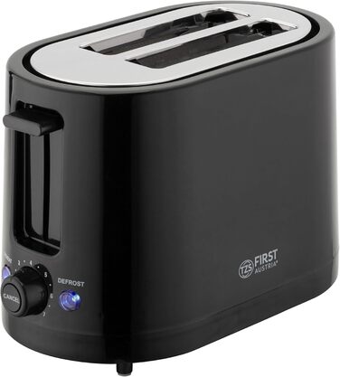 Тостер TZS First Austria 4-х секційний з широким прорізом, 1400 Вт з підсвічуванням крихт | Підставка для тостів | Теплоізольований корпус, регулювання температури, корпус з нержавіючої сталі, функція розморожування, центрування хліба 1400 Вт - білий - 4 