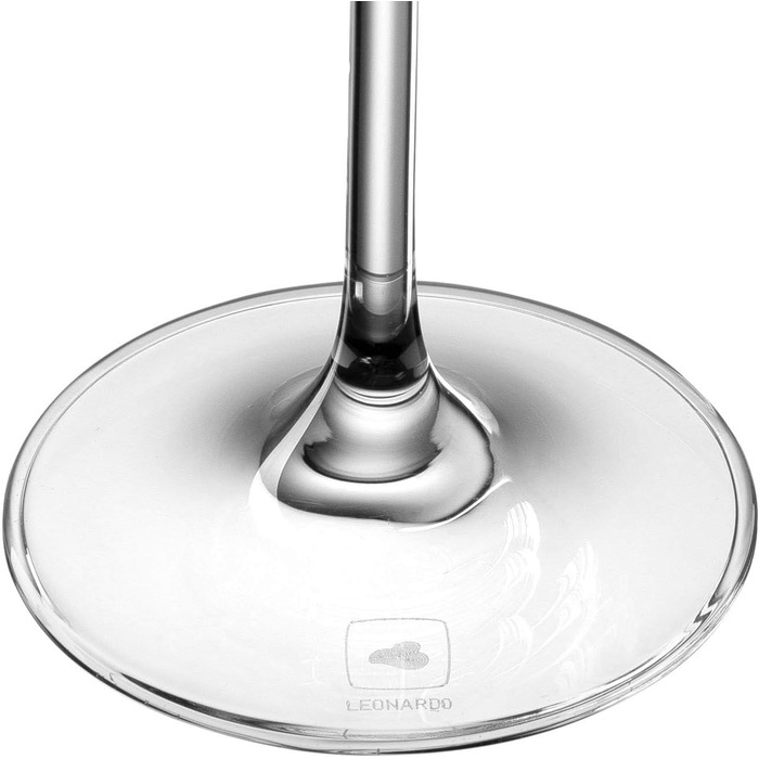 LEONARDO HOME Leonardo Hello, White wine goblet with pulled stem, dishwasher-safe wine glasses, 6-piece set, 370 ml, 061447, clear, 6 pieces (1 pack), 6