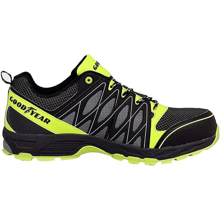 Черевики робочі Goodyear S1P/SRA/HRO для чоловіків, металозахисні, композитна підошва, чорно-неонові (38 EU)