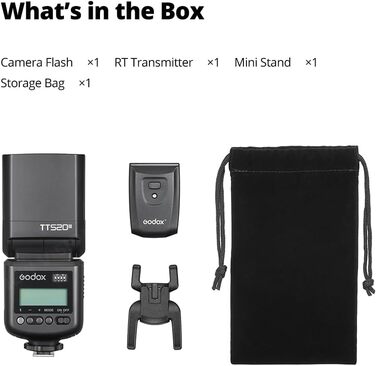 Спалах для камери Godox TT520 III з бездротовим передавачем, GN33, 433MHz, S1/S2 режими, 8 рівнів потужності, сумісний з Canon, Nikon, Pentax, Olympus, Fujifilm, Panasonic