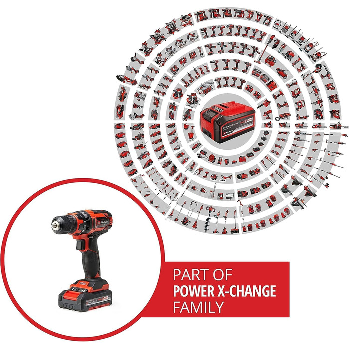 Акумуляторна дриль-шуруповерт Einhell TC-CD 18/35 Li-Solo Power X-Change (18 В, 35 Нм, 10 мм патрон, без акумулятора та зарядного пристрою)