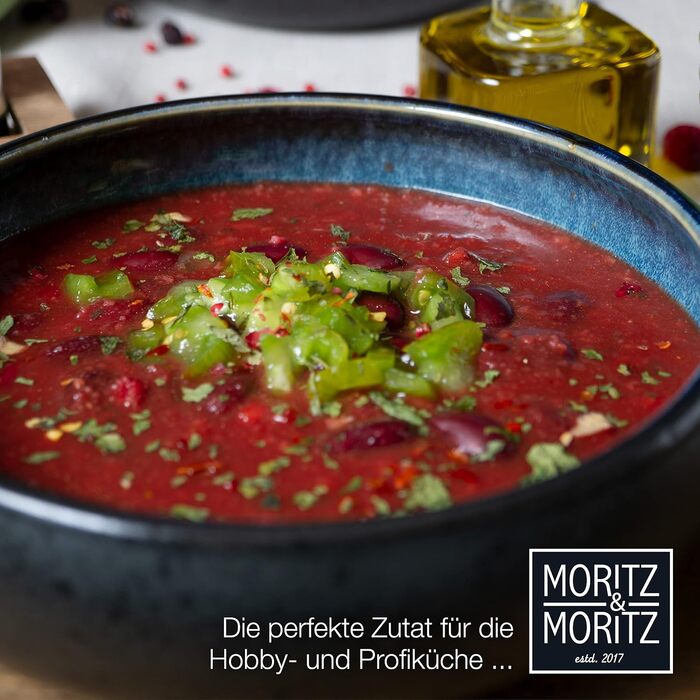 Moritz & Moritz SOLID 4x Soup Bowls, Stoneware, 19cm - Bowl/Dish made of stoneware for soup, pasta, salad or muesli. Soup Bowls (set of 4)