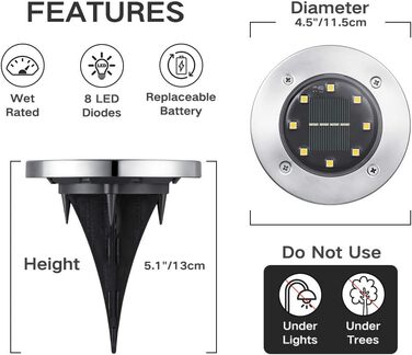 Joomer 12 Pack Solar Ground Lights for Outdoor Use