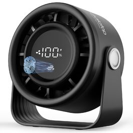 Портативний акумуляторний вентилятор Gaiatop з USB, 5 швидкостей, тиха робота, сенсорне управління, 360° обертання, для дому та офісу, чорний
