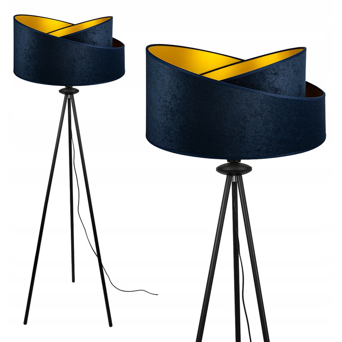 Підлоговий торшер Glimex з абажуром, патрон E27, 60 Вт, чорний з жовтим