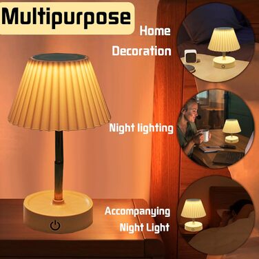 Настільна LED лампа акумуляторна 2 шт., телескопічна, з USB зарядкою, диммер сенсорний, нічник для спальні, вітальні, приліжкова