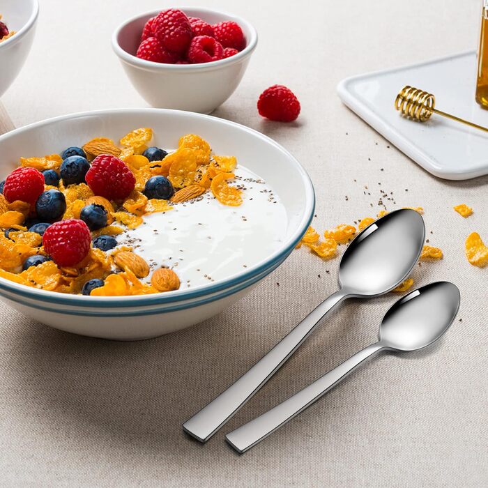 Набір столових приборів Herogo на 6 осіб (36 предметів) з нержавіючої сталі, з ножем для стейка, для дому/ресторану, миюча в посудомийній машині (квадратний)