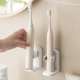 Електрична підставка для зубних щіток Toski (2 шт.), кріплення на стіну без свердління, для електричних зубних щіток, білий