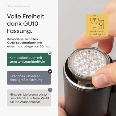 LED-стінна лампа для дому та вулиці (2 шт.) - регульована яскравість, IP65, 6W, 3000K, 700lm, чорний (Wg-серія)