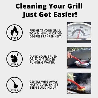 BBQ Interchangeable Scraper Cleaning Head, Bristle-Free – Durable and Unique Scraper Tools for Cast Iron or Stainless Steel Grates, Grill Cleaner (Grill Brush)