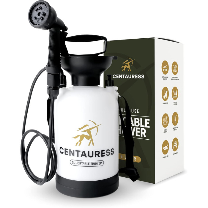 Portable Camping Shower Pump with Safety Valve (45 PSI), Portable Shower for Camping, Surf Rinse Set, Beach Shower Pump, Camping Showers, Camping Shower Set, Portable Outdoor Shower