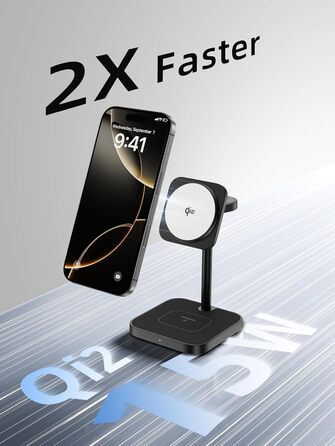 LULULOOK Qi2 Магсейф Зарядна Станція 3 в 1 з Алюмінію для Apple Watch та iPhone, 15W Швидка Зарядка (17 Pro Max/17 Pro/17 Air/17), 5W для Apple Watch Ultra, AirPods, Титан (Сірий)