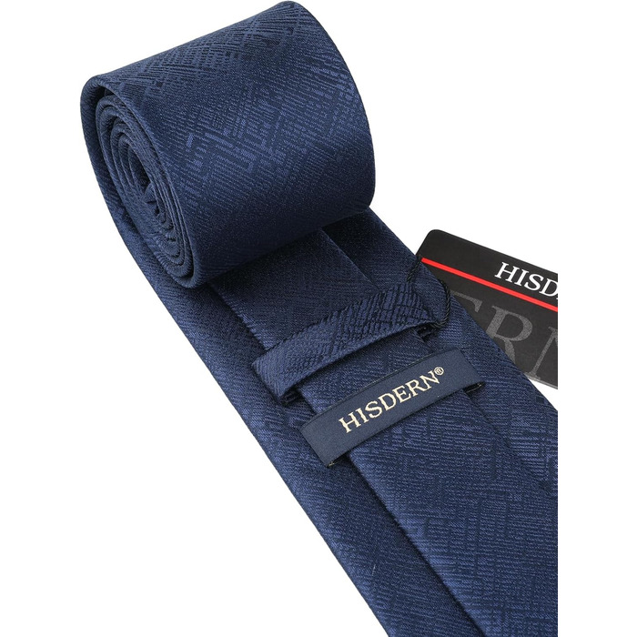 Краватка Hisdern для чоловіків однотонна формальна краватка з нагрудником, комплект, класичний дизайн, для весілля, діловий стиль, вечірка (Темно-синій)