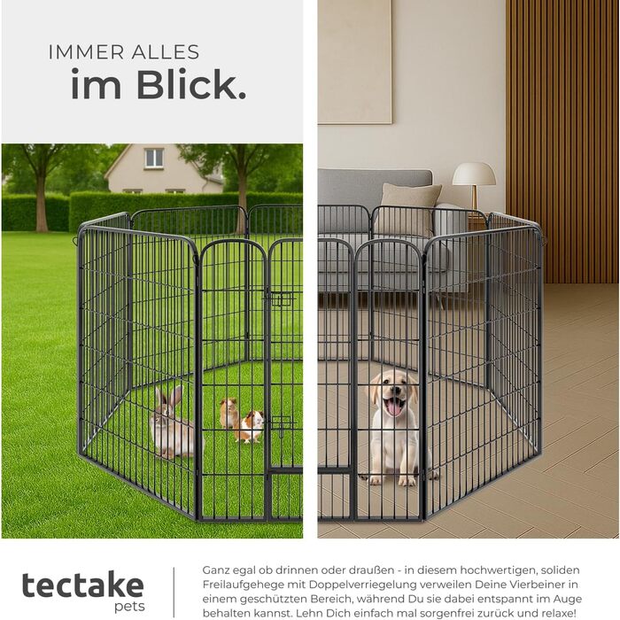 Тектейк вольєр для цуценят, 60 см, 8 грат, чорний - 402502