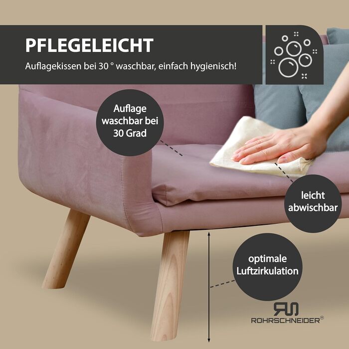 Диванчик для собак Chicago | Водостійкий лежак для собак маленьких та середніх порід | Макс. вага 50 кг | З міцної деревини | Виготовлено в ЄС | Розміри: 103x57x50 см | Сумка для відходів (рожева)