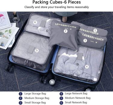 Органайзер для валізи Vicloon, набір 8/6 шт. - Packtaschen, аксесуари для подорожей, сумки-органайзери, косметички (сірий)