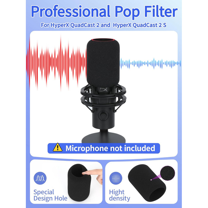 Кріплення для мікрофона HyperX QuadCast та інші - YOUSHARES (з поп-фільтром)
