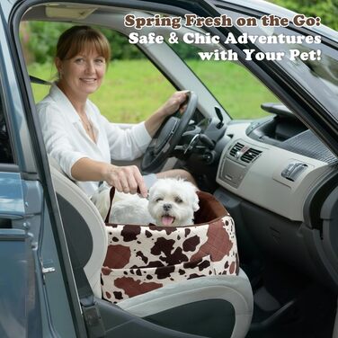 Автокрісло для собак iPetba - безпечне та зручне автокрісло для маленьких собак, захист від зіткнень, антиковзаюча поверхня, захист салону авто, знімне та миється, зелено-коричневе