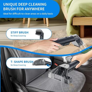 Портативний мийник для меблів та килимів 12kPa 450W: ефективне видалення плям з диванів, авто та килимів