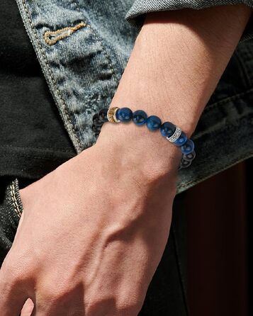 Браслет на руку VGWON для чоловіків з перлами - подарунок на день народження, Новий рік, для підлітків та чоловіків (UVG-BM104S)