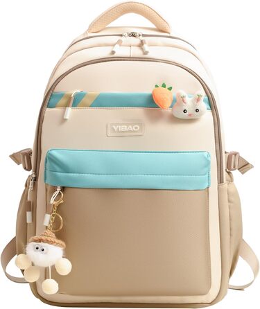 Шкільний рюкзак для дівчинки-підлітка 2025, рюкзак для школи/гімназії, Kawaii рюкзак для старшої школи з відділенням для 15.6' ноутбука, повсякденна шкільна сумка для подорожей, 22L (Хакі)