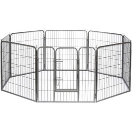 Клітка для цуценят та дрібних тварин Lionto, 80x80 см, розширювана, з дверцятами та засувом, для дому та саду, 8 елементів