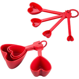 Набір мірних склянок і ложок Supreme Housewares у формі серця для кухні, вечірок, весіль, дня народження, Валентина та щоденного використання