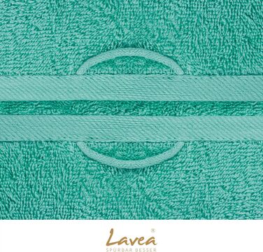 Набір махрових рушників Lavea Elena з 100% бавовни, 10 предметів, бірюзовий: 4 рушники для рук, 2 банні рушники, 2 гостьові рушники, 2 рукавички для вмивання