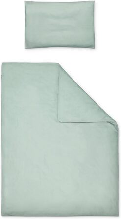 Комплект постільної білизни Ehrenkind® з мусліну | 100% органічна бавовна | Стандарт 100 by Oeko-TEX | Джинсова блакить | Постільна білизна 135x100 (Feinbiber Jade, 100x135cm + 40x60cm)