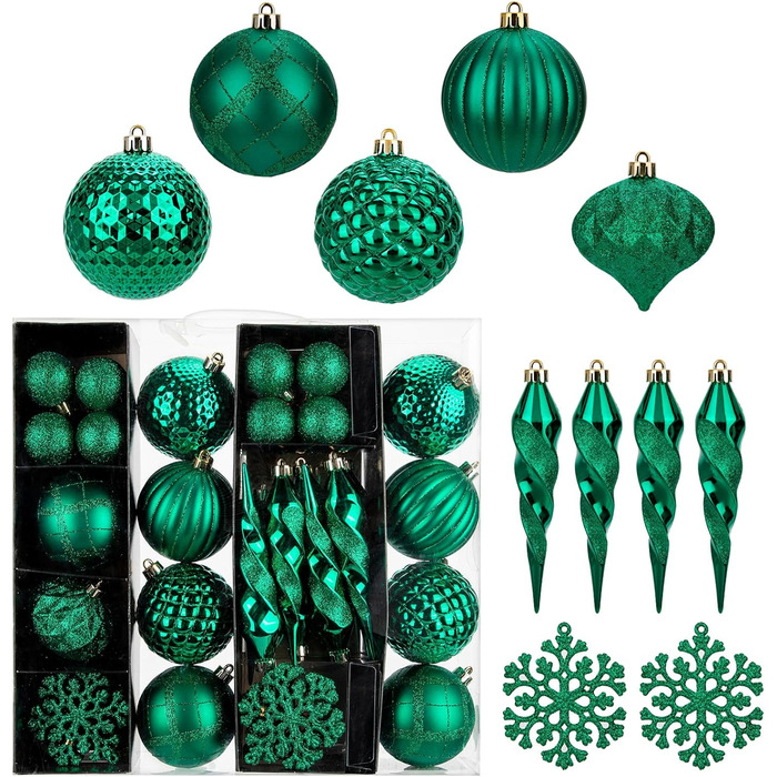 50 блакитних новорічних куля для прикраси ялинки, ударостійкі, новорічний декор