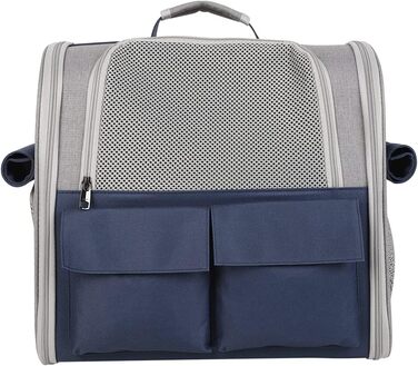 Транспортна сумка для домашніх тварин: котів та собак до 10 кг, рюкзак, дихаюча, складана, блакитна, для подорожей, схвалена авіакомпаніями