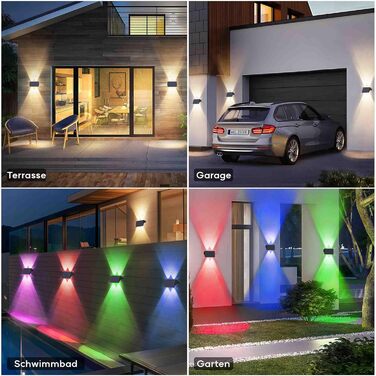 Сонячні бра для зовнішнього освітлення IIRARA з 4 LED, IP67, для саду, балкону, тераси, сходинок, тепле біле світло (4 шт.)