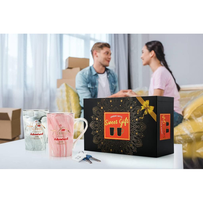 Housewarming Gifts for New Home Unique Housewarming Gift Ideas for New Home New Adventure New Memories Couple Coffee Mug Set 340 ml