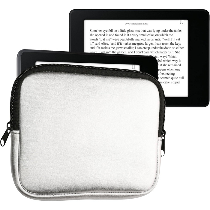 Чохол для eReader kwmobile - Неопренова сумка-чохол, захисний чохол - 17 x 12 x 2 см, внутрішні розміри 6' eReader (6,8-7' eReader, сріблястий)
