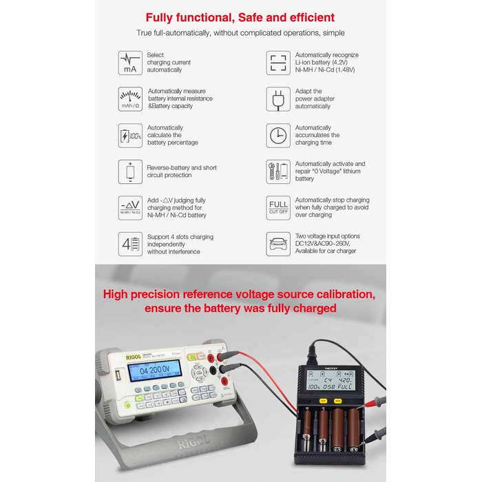Зарядний пристрій LGIDTECH C4 MiBOXER для акумуляторів 18650 з автозарядкою та LCD дисплеєм (AA, AAA, C, 26650, 16340, 18500, 18350, 17670, RCR123, Li-ion, IMR, INR, ICR, NI-MH, NI-Cd, LiFePO4)