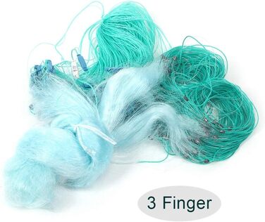Zerodis Fishing Net, 50 Meters Length, 1.5 Meters Height, 3 Layers, Heavy-Duty Nylon Fishing Net with Floats, Fishing Accessories, Small Mesh Net, Practical Tool, Gifts for Men, Dad (3 Fingers)