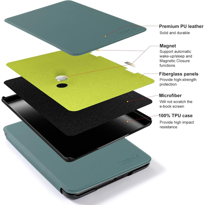 Чохол для Kindle 11-го покоління (2024/2022) CoBak, чорний, з авто-функцією сну/пробудження, сумісний з моделями C2V2L3/RS23CV
