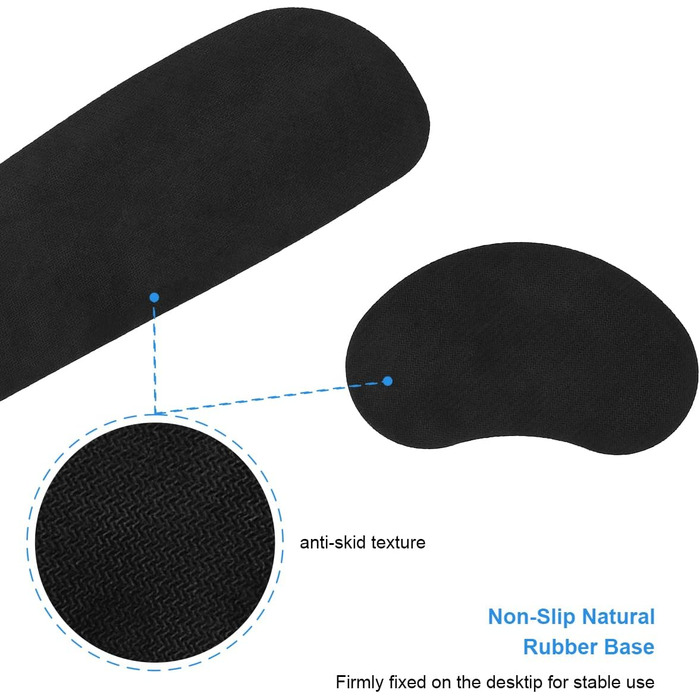 Підставка для зап'ястя ELZO для клавіатури з Memory Foam, ергономічна, для ПК, ноутбука (Чорний, PU)