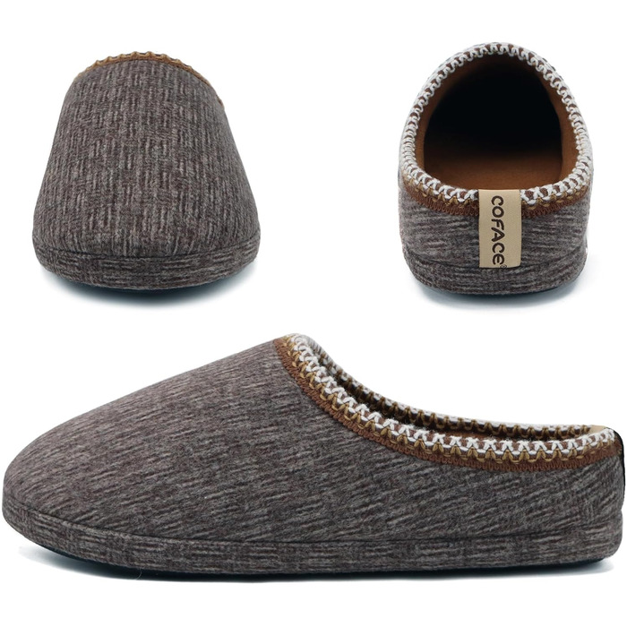 Чоловічі пантолетки COFACE з м'якою піною Memory Foam, зручні шльопанці для дому та вулиці (колір кавовий, 46 EU)