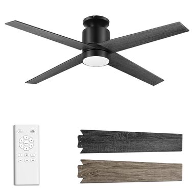 Стеляний вентилятор Ohniyou з підсвіткою та пультом керування – 96,5 см (38 дюймів). Тихий, регульований, для спальні, тераси, внутрішнього/зовнішнього використання (Чорний, сучасний)