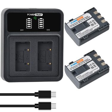 Акумулятор Canon NB-2L/NB-2LH 1400mAh + LED подвійний зарядний пристрій для EOS 350D/400D/PowerShot G7/G9/S30-S80