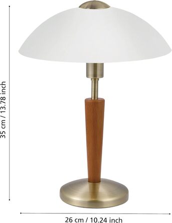 Настільна лампа EGLO Solo 1 з регулюванням яскравості, сталь, скло сатинове біле, цоколь E14