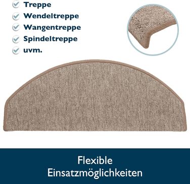 Beautissu Non-Slip Stair Treads - 55x15 cm - 15 Pack - Self-Adhesive Indoor Stair Mats - Carpet Stair Treads for Narrow Stairs - ProStair - Sand Color