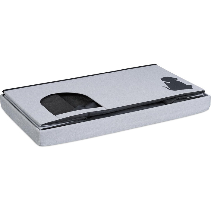 Кігтечка для котів Relaxdays, складна, 100 кг, з подушкою, сіра, 40.5 x 72 x 40.5 см