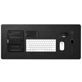 Килимок для миші Spigen XXL з екошкіри PU Vegan, чорний - захист столу та ідеальне ковзання