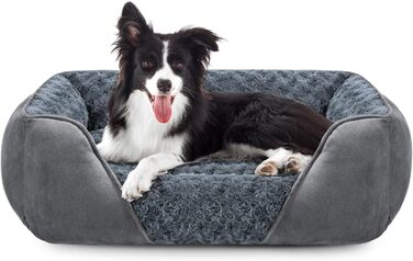 JOEJOY Dog Bed, Medium-Sized Dogs, Dog Basket Fluffy Washable, Non-Slip Anti-Anxiety Dog Beds, Dog Baskets for Medium and Large Dogs and Cats, 76x61x23cm