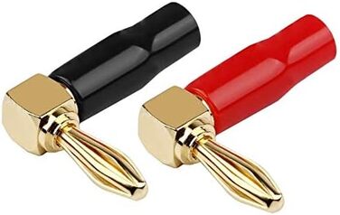 Goaycer: 12 шт. бананові конектори для акустичних кабелів, кутові, 24K позолота