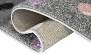 CARPETIA Children's Room Rug, Elephant, Dots, Bubbles, Grey, Blue, Size 200 x 290 cm