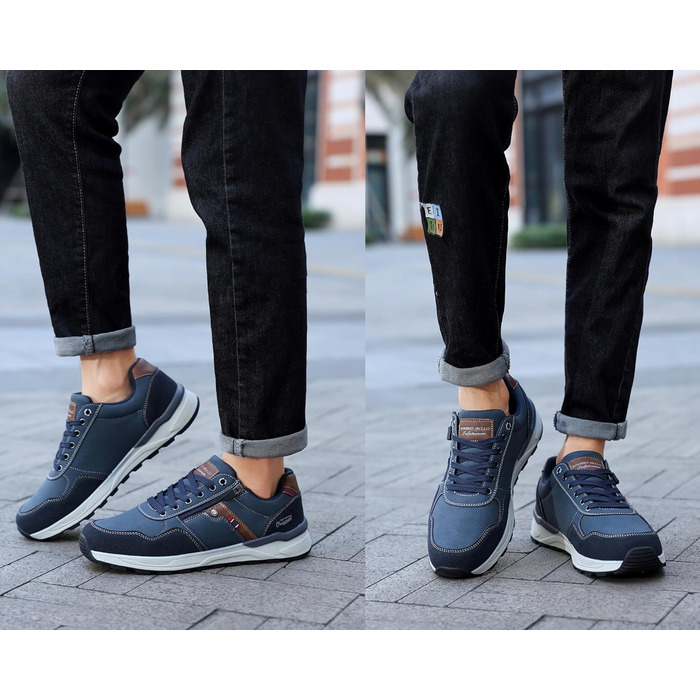 ARRIGO BELLO Кросівки для чоловіків: зручні, легкі, з блискавкою, для активного відпочинку та прогулянок. Розміри 41-46 (синій, 45 EU).