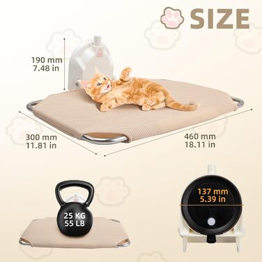 Крісло-гамак для кота ITSOGOO на вікно, кріпиться на присосках, 46x30 см, до 25 кг